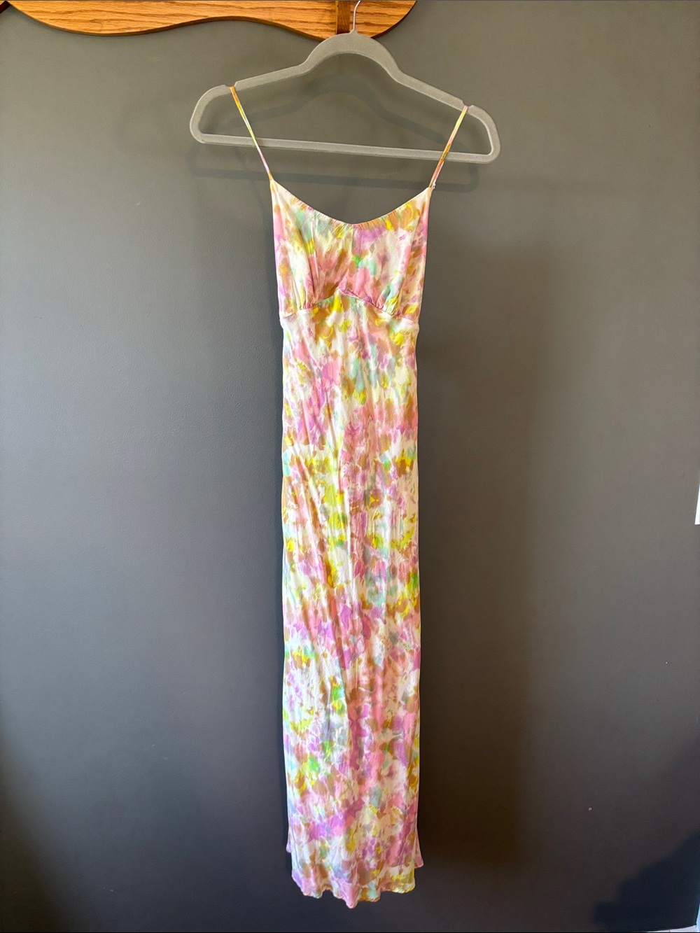 Astr Floral Slip Maxi Dress - Pink, Yellow, Green